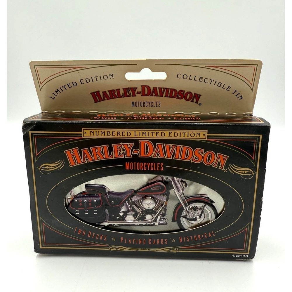 Harley Davidson Limited Edition Collectible Tin 2 Decks Playing Cards 1997‎ 1998